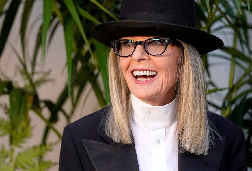 FILE - Diane Keaton appears at the Ralph Lauren Spring 2023 Fashion Experience in Pasadena, Calif., on Oct. 13, 2022. (AP Photo/Chris Pizzello, File)
Diane Keaton
