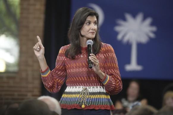 Republican presidential contender Nikki Haley speaks at a campaign rally on Thursday, May 4, 2023, in Greer, S.C. The former South Carolina governor and U.N. ambassador launched her presidential campa ...