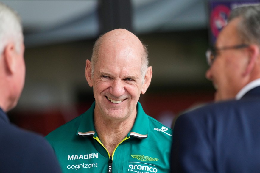 Aston Martin team principal Adrian Newey smiles in the paddock prior to the start of the sprint qualifying at the Lusail International Circuit ahead of the Qatar Formula One Grand Prix, in Lusail, Qat ...