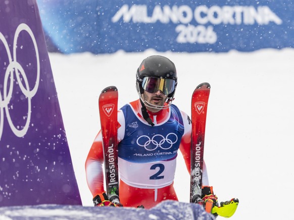 Loïc Meillard joue placé lors du slalom olympique