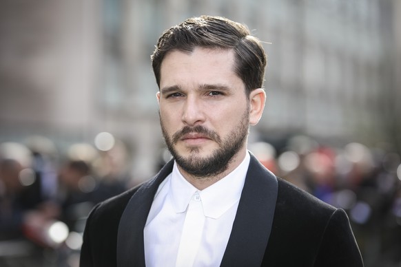 Kit Harington poses for photographers upon arrival at the Olivier Awards in London, Sunday, April 10, 2022. (Photo by Vianney Le Caer/Invision/AP)
Kit Harington