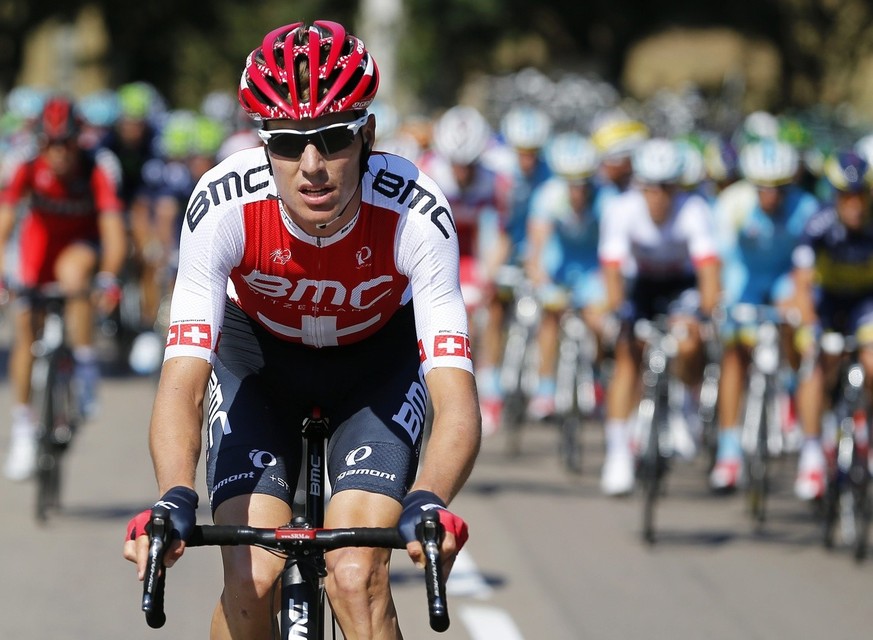 Michael Schär avec son beau maillot de champion de Suisse sur le Tour de France 2013.