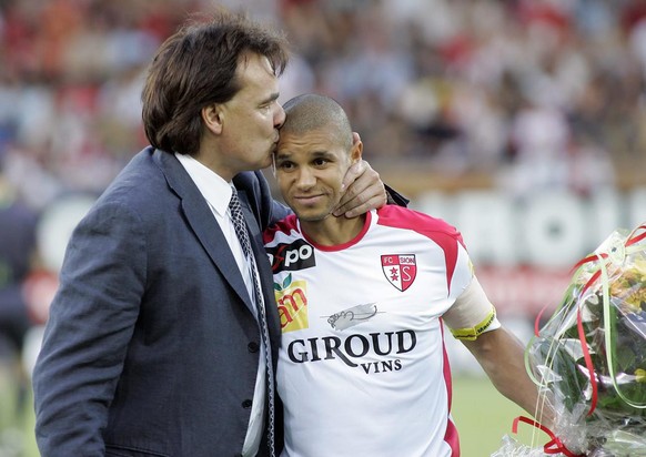 Alain Gaspoz et le président du FC Sion Christian Constantin.