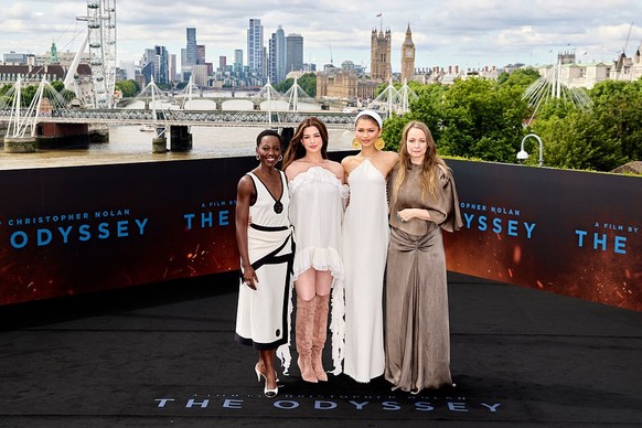 LONDON, ENGLAND - JULY 05: Lupita Nyong'o, Anne Hathaway, Zendaya and Samantha Morton on July 05, 2026 in London, England. (Photo by Tim P. Whitby/Getty Images for Universal Pictures)