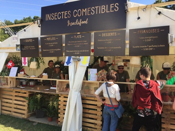 Le stand d'insectes comestibles au Paléo, en 2018.