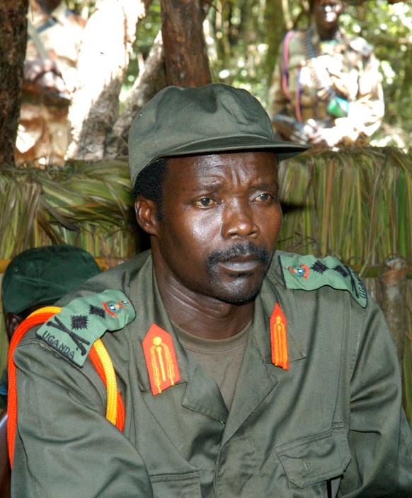 Joseph Kony, leader of Uganda&#039;s Lord&#039;s Resistance Army is seen during a meeting with a delegation of Ugandan officials and lawmakers and representatives from non-governmental organizations,  ...