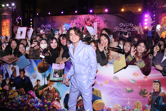 Timothée Chalamet lors de la première de &quot;Wonka&quot; à Tokyo, au Japon, le 20 novembre 2023.