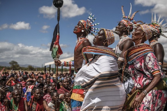 AMBOSELI, KENYA - NOVEMBER 07: Maasai community, renowned for maintaining their ancient traditions, gather to celebrate their heritage during the Maa Cultural Festival held at the Kimana Gate in Ambos ...