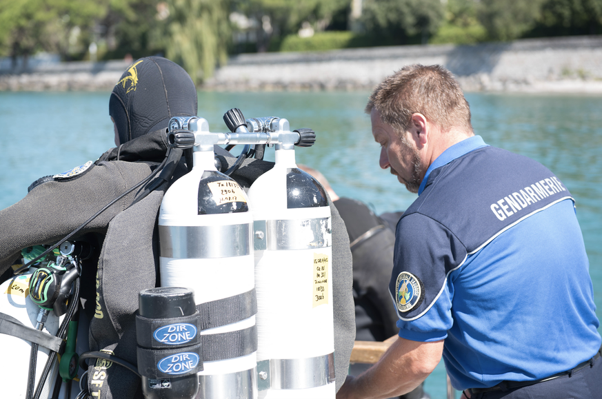 Les plongeurs et gendarmes de la brigade du lac Léman.