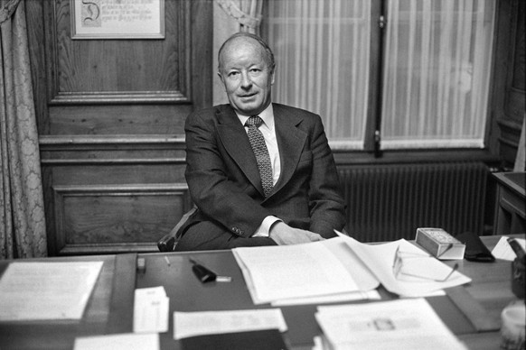 Werner Martignoni, Berner SVP-Nationalrat und Bundesratskandidat, aufgenommen im November 1979 in Bern. Bei den Bundesratswahlen im Dezember 1979 fuer die Nachfolge von Bundesrat Rudolf Gnaegi unterbr ...