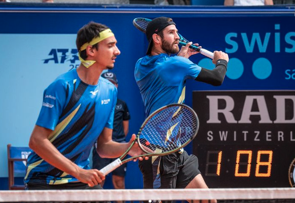 Andrea Vavassori (au fond) et Lorenzo Sonego, à Gstaad en 2022.