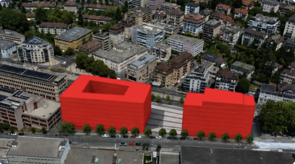 Les deux nouveaux bâtiments à Sévelin (Lausanne).
