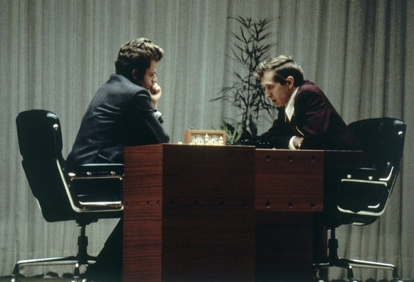 Bobby Fischer of the U.S. right, and Boris Spassky of Russia, play their last game together in Reykjavik, Iceland, in this Aug. 31, 1972 photo. Fischer who renounced his U.S. citizenship, has died at  ...