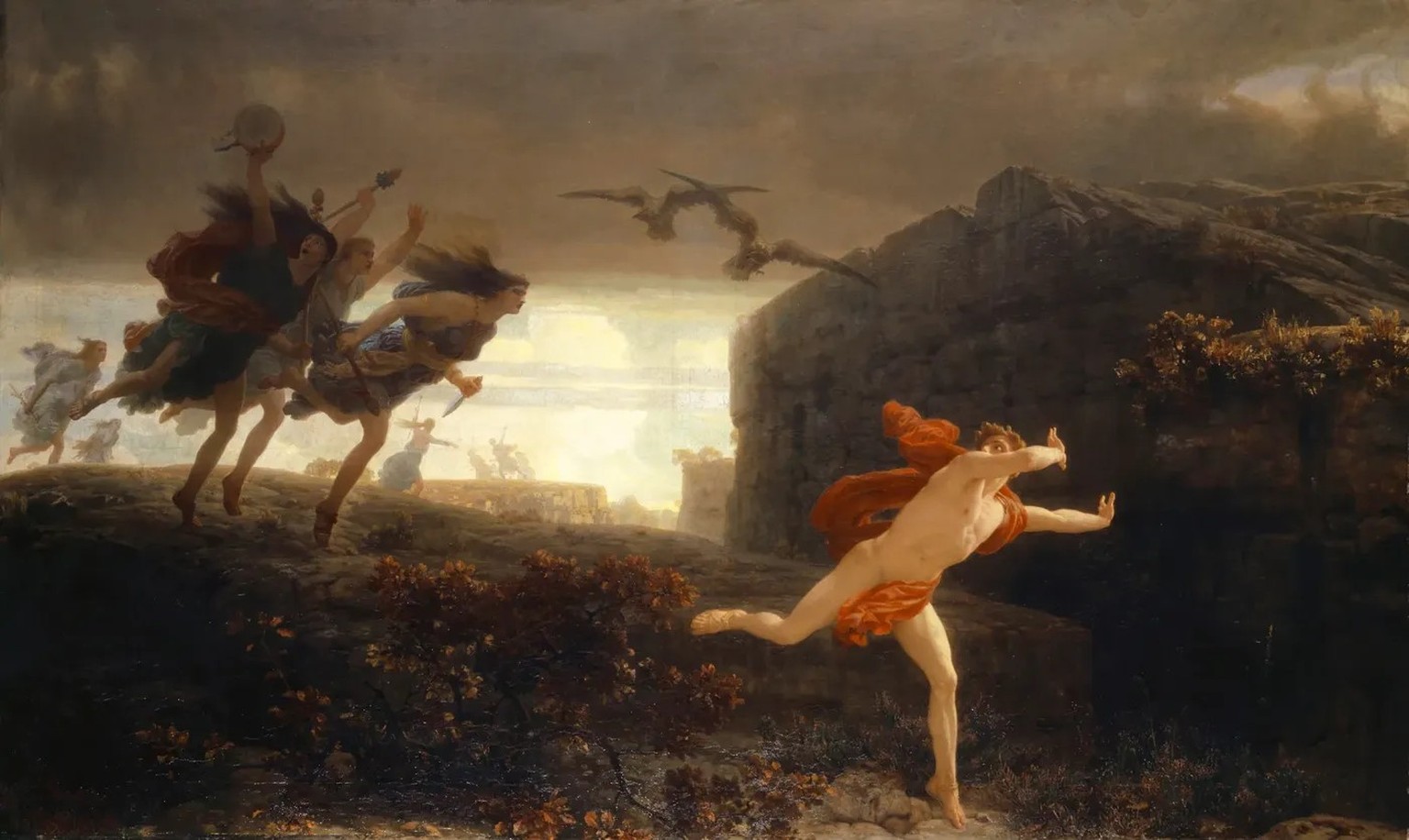 Charles Gleyre, «Penthée poursuivi par les Ménades», 1864.
https://sammlungonline.kunstmuseumbasel.ch/eMP/eMuseumPlus?service=ExternalInterface&amp;module=collection&amp;objectId=2960&amp;viewType=det ...