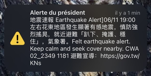 Un SMS pour alerter sur un tremblement de terre.