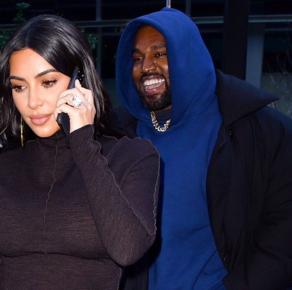 NEW YORK, NY - NOVEMBER 06: Kim Kardashian West and Kanye West arrive to Estiatorio Milos on November 6, 2019 in New York City. (Photo by James Devaney/GC Images)