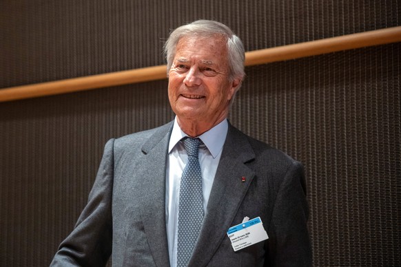 epa12846563 French billionaire and majority shareholder of Canal+ media group, Vincent Bollore attends a hearing before the parliamentary inquiry committee on public broadcasting, at the National Asse ...