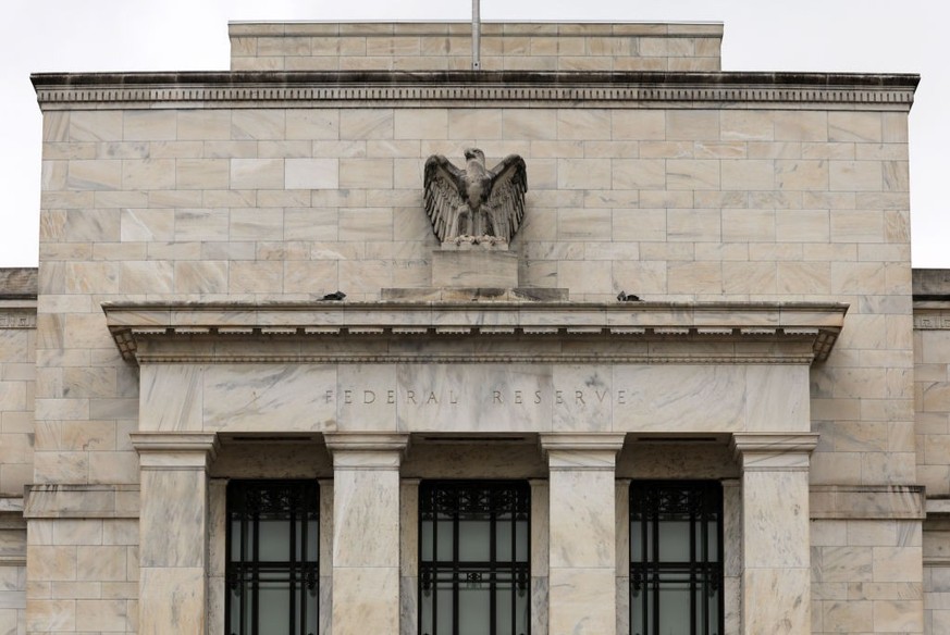 WASHINGTON, DC - MARCH 13: The exterior of the Federal Reserve Board building is seen as they joined other government financial institutions to bail out Silicon Valley Bank&#039;s account holders afte ...