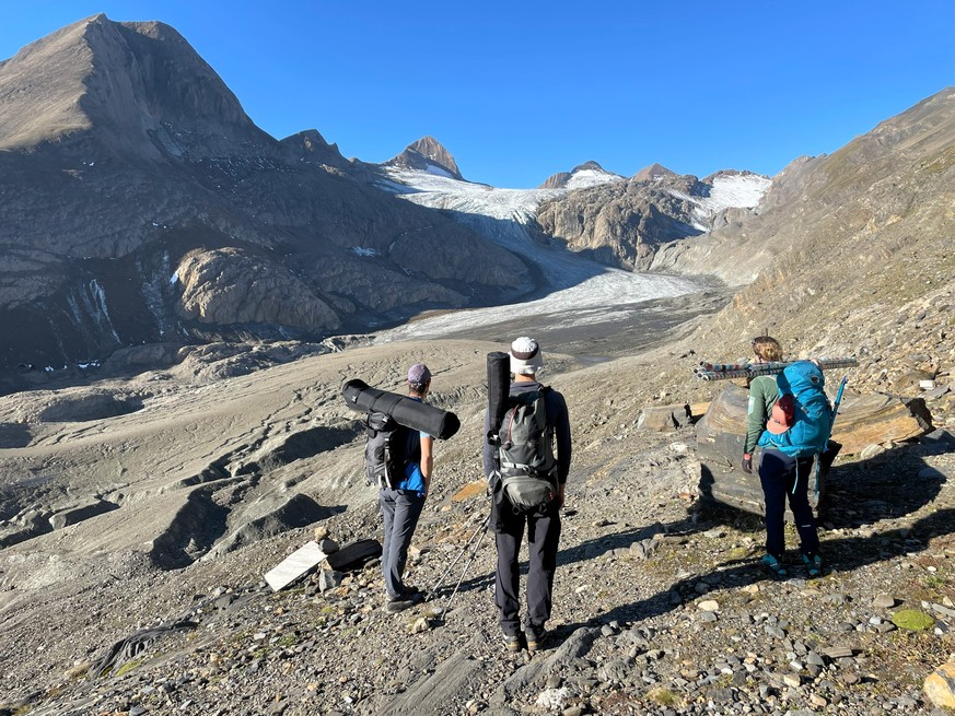 Grissgletscher alle drei blicken aufs Eis