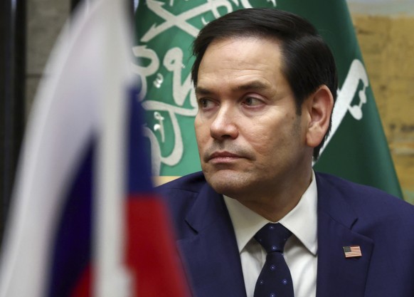 U.S. Secretary of State Marco Rubio attends an interview after meeting with Russian Foreign Minister Sergei Lavrov and Russian President Vladimir Putin&#039;s foreign policy advisor Yuri Ushakov, , U. ...