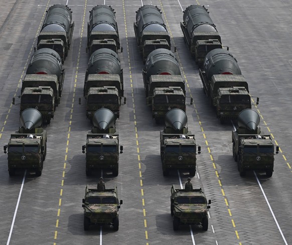 250903 -- BEIJING, Sept. 3, 2025 -- The nuclear missile formation attends a military parade in Beijing, capital of China, Sept. 3, 2025. China on Wednesday held a grand gathering to commemorate the 80 ...