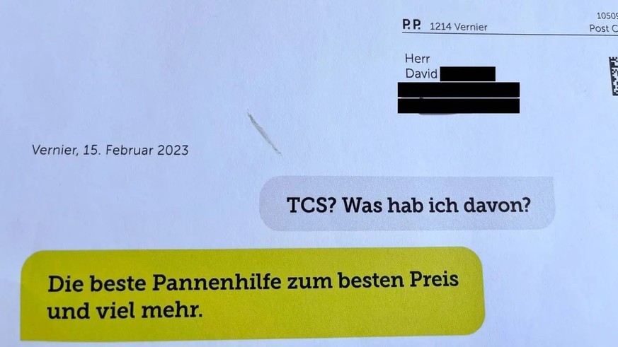 La lettre du TCS était adressée au fils, décédé à l&#039;âge de deux ans.