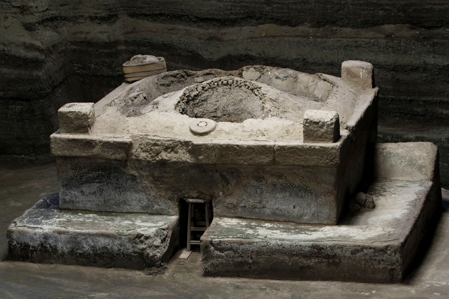 The sauna in complex 2 is seen at the Mayan archaeological site of Joya de Ceren in El Salvador, Friday July 1, 2011. The Mayan site Joya de Ceren was discovered in 1976 after being buried by an volca ...
