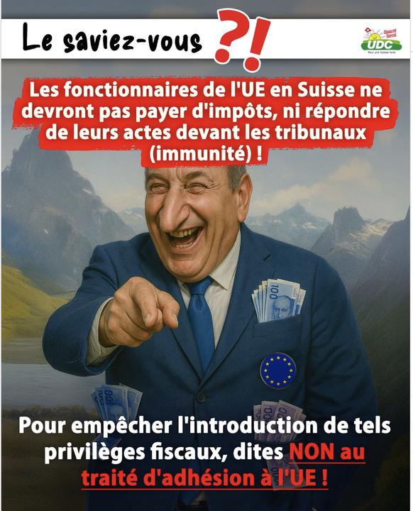 UDC caricature problématique, le 23 octobre 2025.