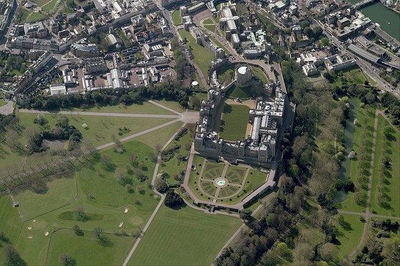 WINDSOR, UK - APRIL 2007: An aerial image of Windsor Castle, Windsor (Photo by Blom UK via Getty Images)