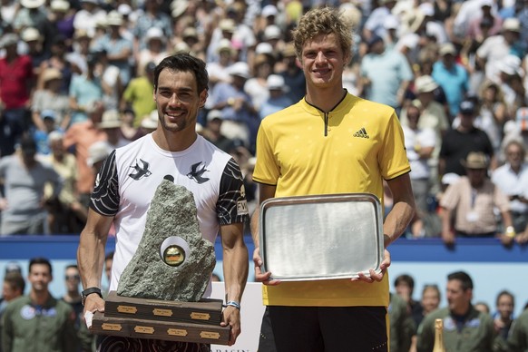 Yannick Hanfmann (à droite) avait atteint la finale à Gstaad en 2017, perdue face à Fabio Fognini.