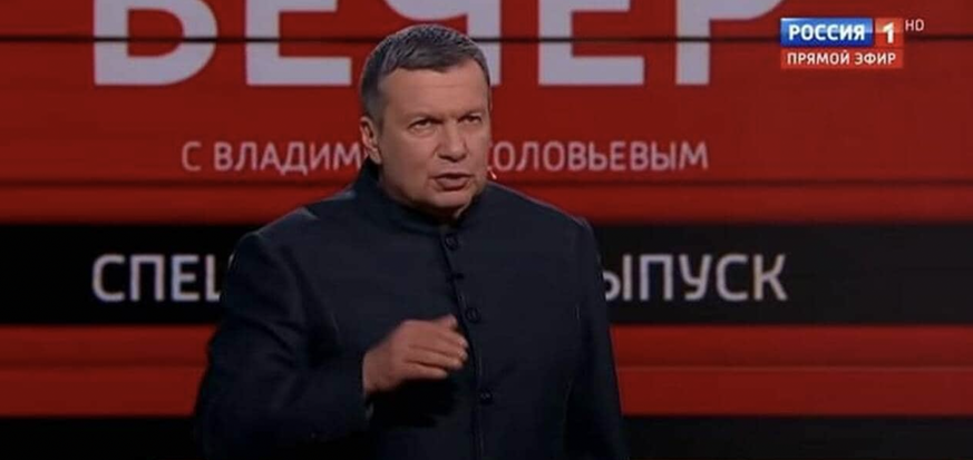 Vladimir Soloviev (Soloviov) est connu comme l&#039;un des principaux propagandistes de la télévision d&#039;Etat russe (Rossiya 1)