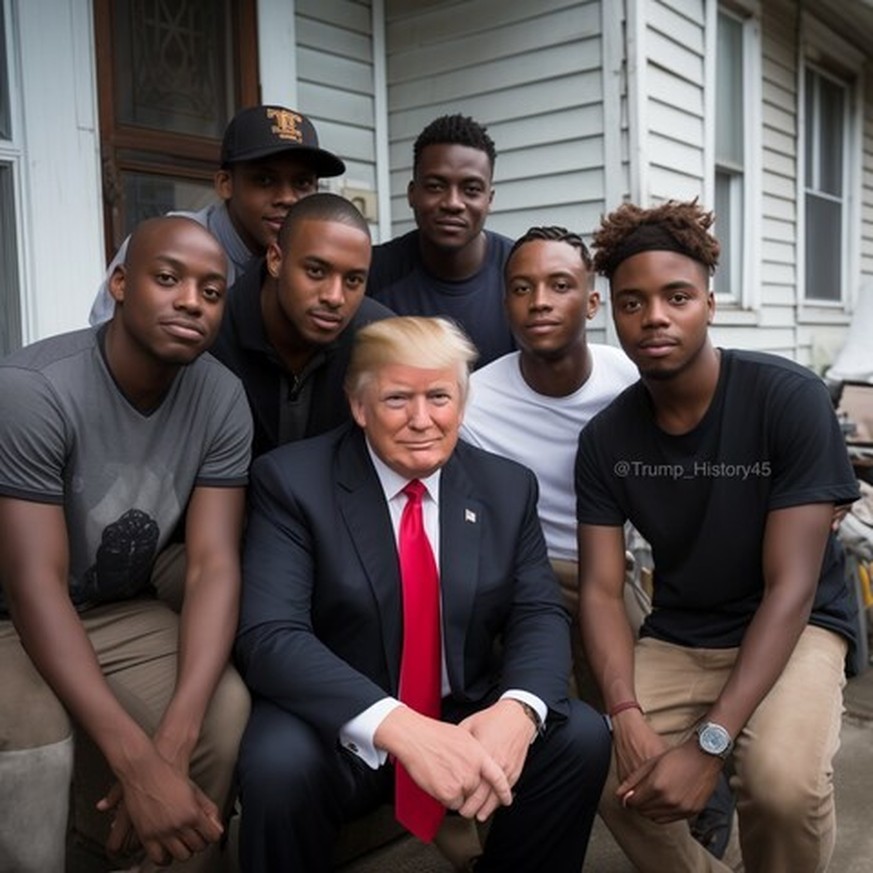 Ces photos de Trump entouré d&#039;électeurs noirs ont été générées par intelligence artificielle.