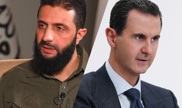 Abou Mohammed al-Joulani et Bachar al-Assad.