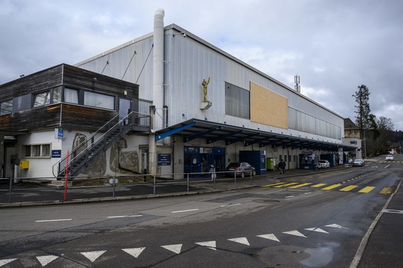Une vue de la Patinoire des Melezes lors d&#039;une conference de presse des autorites communales de La Chaux-de-Fonds sur le projet de renovation de la Patinoire des Melezes le mercredi 6 mars 2024 a ...