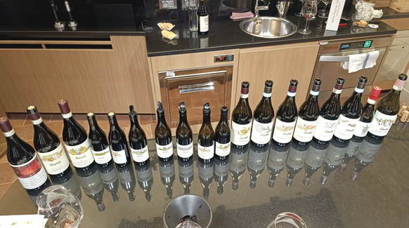 Dégustation de vins au domaine viticole Vietti à Castiglione Falletto.