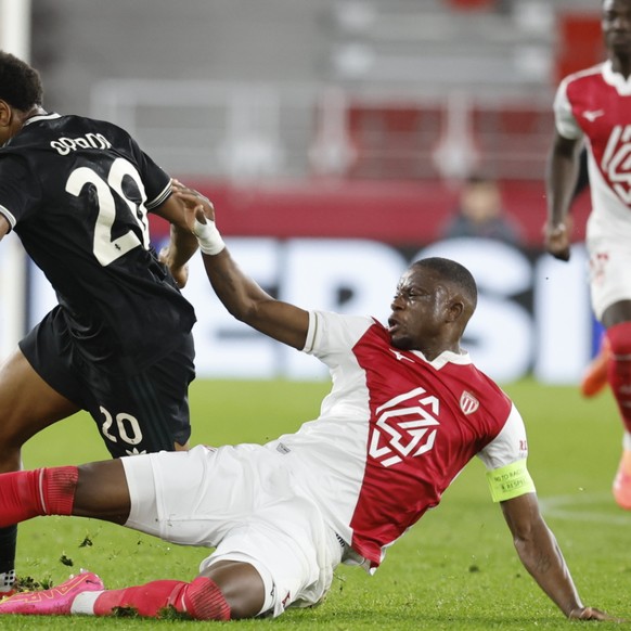Denis Zakaria (à droite), ici lors d'un match de Ligue des champions le 28 janvier dernier, tient la grande forme avec Monaco.