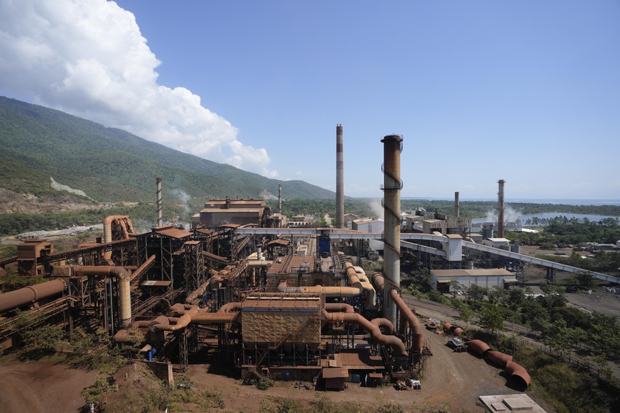 The nickel processing plant run by the Swiss-based Solway Investment Group stands next to Izabal Lake in El Estor in the northern coastal province of Izabal, Guatemala, Tuesday, Oct. 26, 2021. The Gua ...