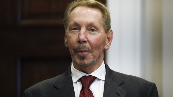 epa11843507 Oracle CEO Larry Ellison is seen in the Roosevelt Room of the White House in Washington, DC, USA, 21 January 2025. US President Donald Trump was joined by the leaders of OpenAI, Softbank,  ...