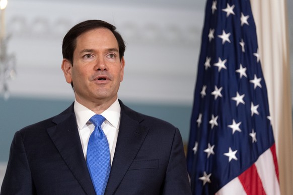 Secretary of State Marco Rubio answers a reporter&#039;s question ahead of a meeting with Serbian Foreign Minister Marko Djuric at the State Department, Wednesday, Aug. 6, 2025, in Washington. (AP Pho ...