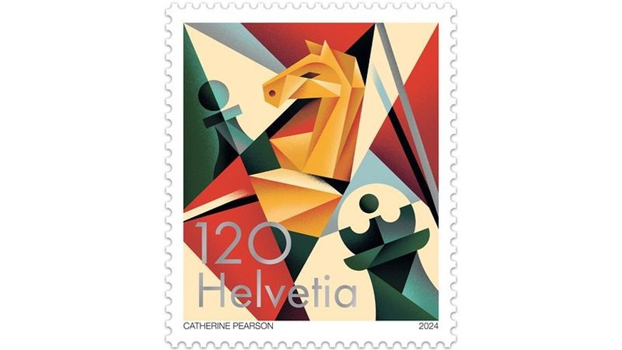 Ce timbre célèbre les 100 ans de la Fédération Internationale des Échecs.