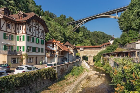 The Gotteron bridge under the river Galtera - Fribourg - Switzerland
