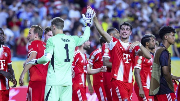 La joie des joueurs du Bayern Munich, qui joueront les 8es de finale du Mondial des clubs