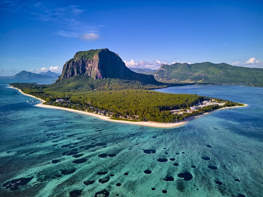 Mauritius, Black River district, Morne Brabant peninsula, Unesco World Heritage, aerial view