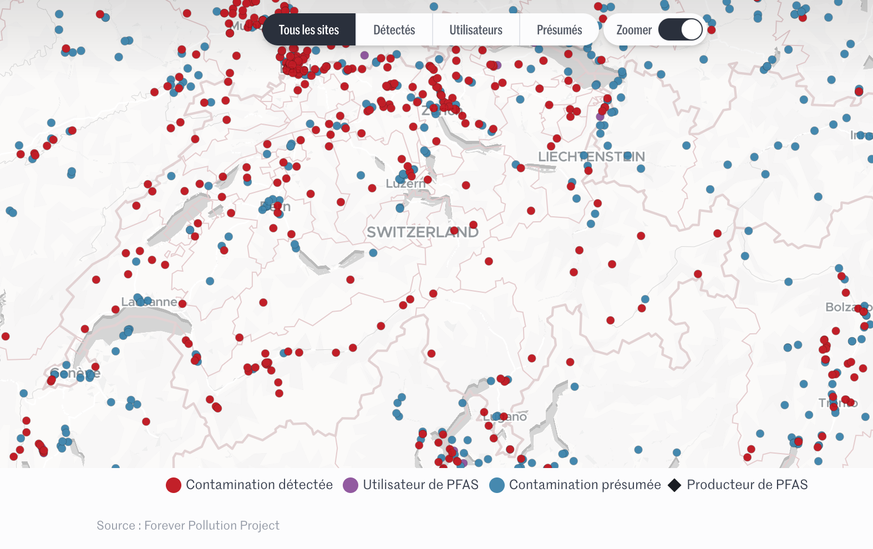 PFAS: les hotspots en Suisse
