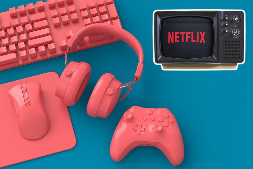 microphone écran netflix écran écouteurs clavier souris tapis