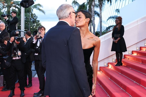 CANNES, FRANCE - MAY 14: Vincent Cassel and Narah Baptista attend the "Histoires Parallèles (Parallel Tales)" screening during the 79th annual Cannes Film Festival at Palais des Festivals on ...