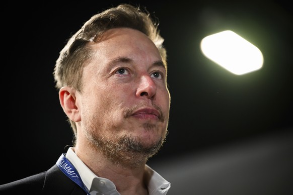FILE - Tesla and SpaceX&#039;s CEO Elon Musk attends the first plenary session on of the AI Safety Summit at Bletchley Park, on Wednesday, Nov. 1, 2023 in Bletchley, England. (Leon Neal/Pool Photo via ...