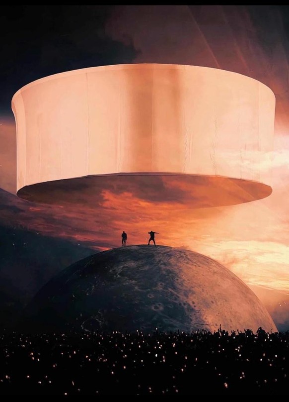 Kanye West et Travis Scott à Los Angeles.