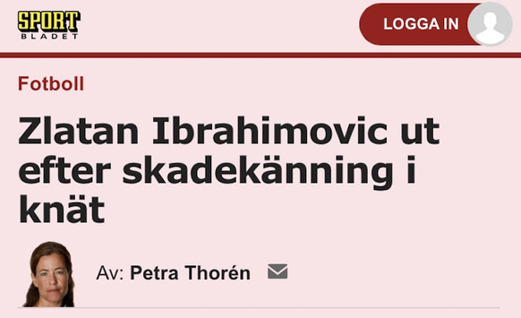 «Zlatan Ibrahimovic sorti après une blessure au genou», titrait Aftonbladet alors que la partie n'était pas encore terminée.