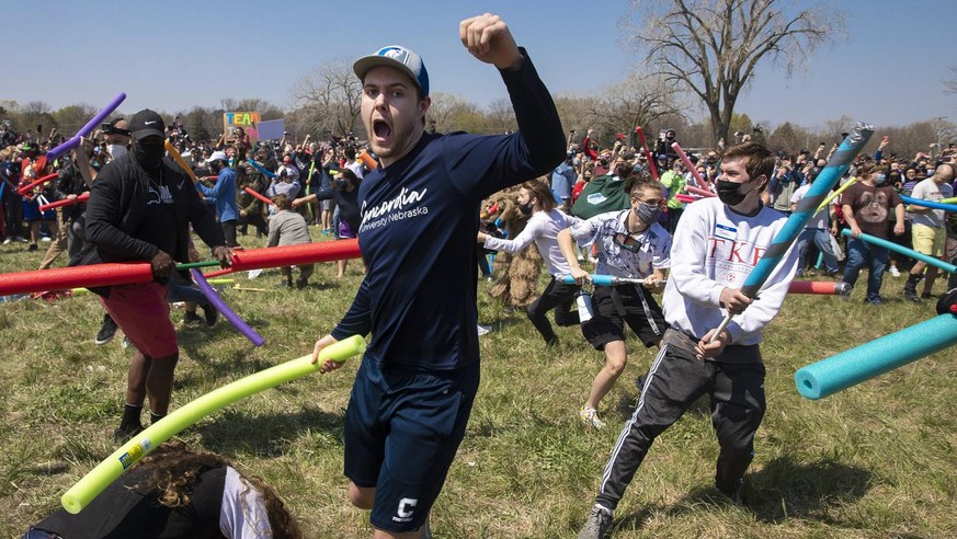 Multiple people with the name Josh duked it out with pool noodle out to find out who is the rightful owner of the name Josh via a battle royale in an open green space in Air Park on Saturday, April 24 ...